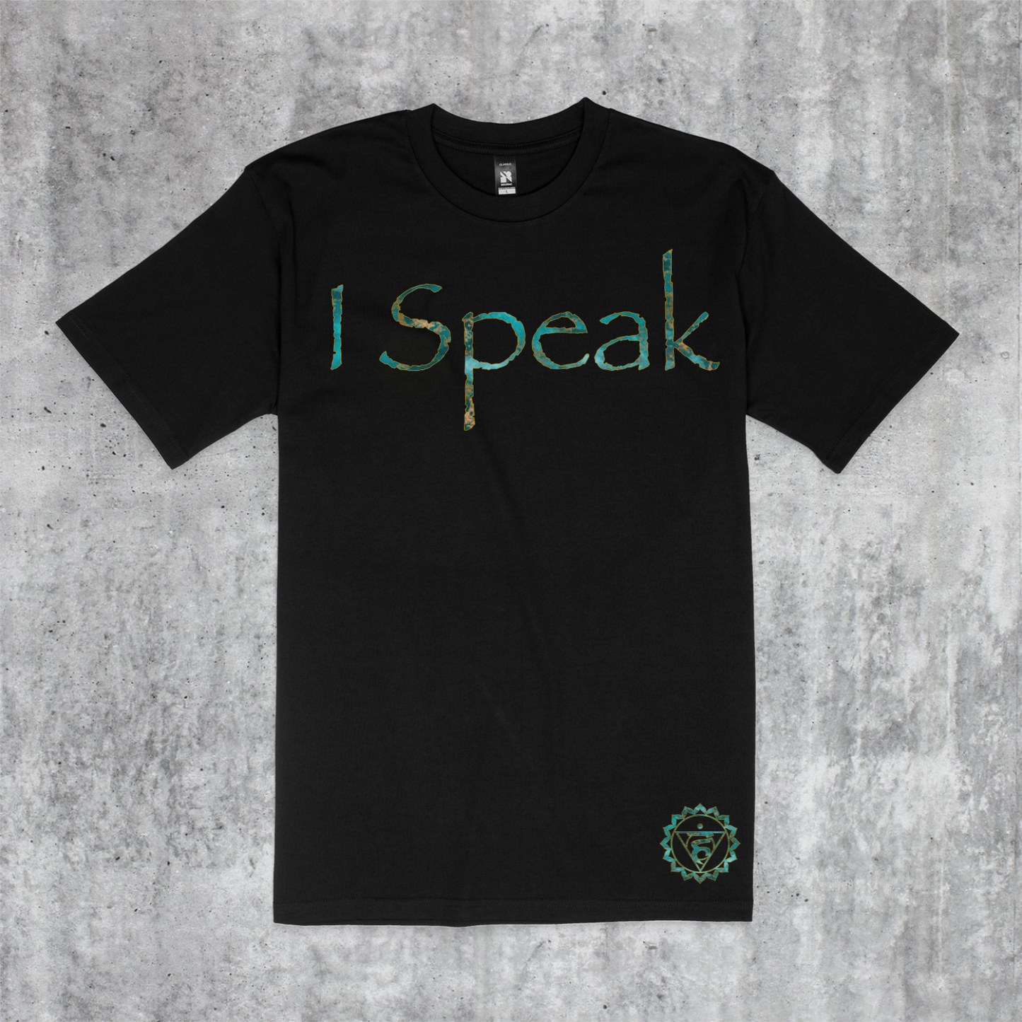 Gsmuv | Chakra Affirmations Meditation Gift | Throat Chakras | Turquoise Stone " I Speak" Affirmation T-shirt