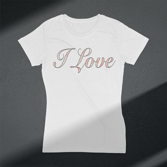 Gsmuv | Chakra Affirmations Meditation Gift | Heart Chakras | Rose Quartz Stone " I Love" Affirmation Women T-shirt