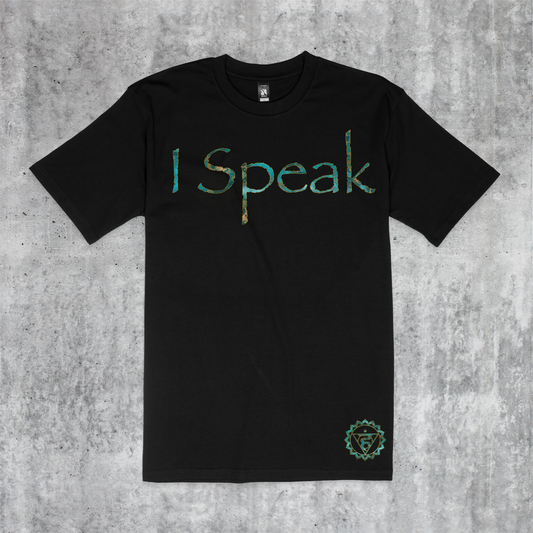 Gsmuv | Chakra Affirmations Meditation Gift | Throat Chakras | Turquoise Stone " I Speak" Affirmation T-shirt